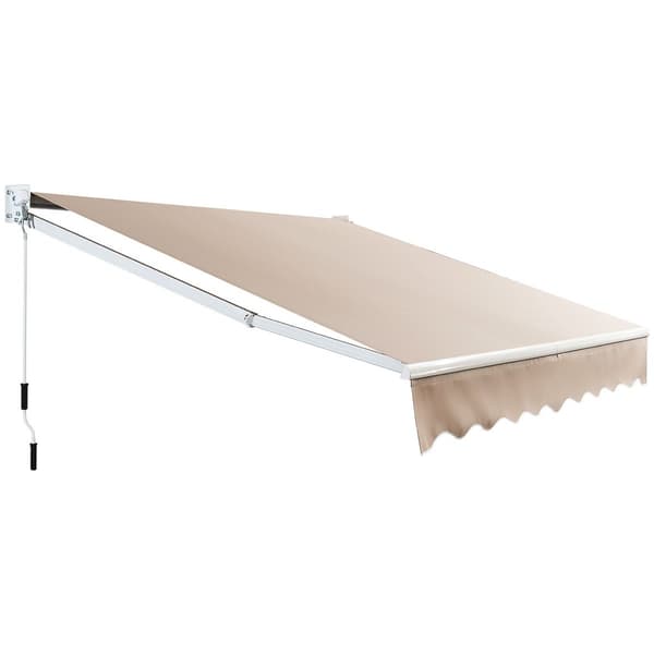 Infällbar utomhusmarkis, vattenavvisande polyester, 295x250 cm, beige