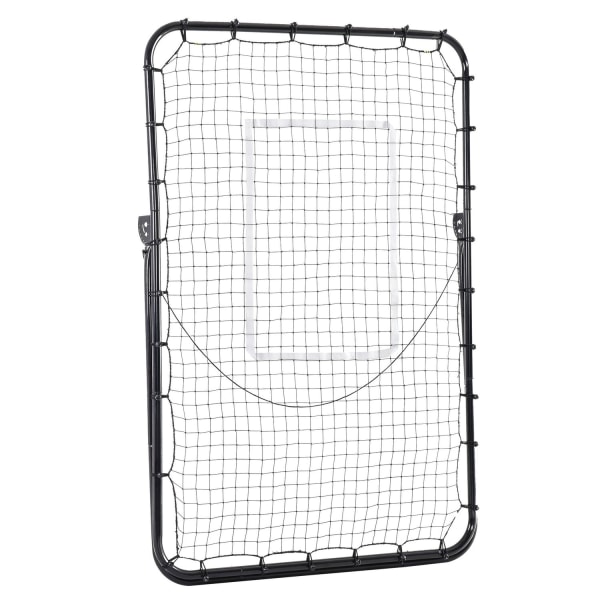 Football Rebounder, Kokoontaitettava Jalkapallomaali, Takapotku, 4 Säädettävää Tasoa, 123 X 73 X 178,5 Cm, Musta