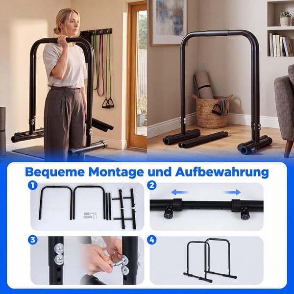 Justerbar dyppestang, kapacitet 660 lbs, sort metal
