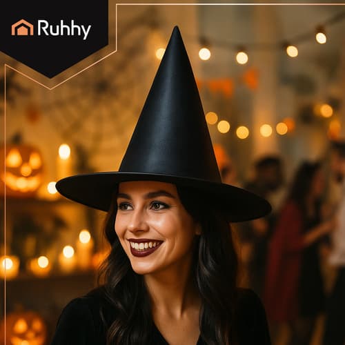 Noidanhattu, musta polyesteri, yleiskoko, halloween