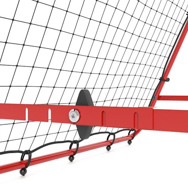 Football Rebounder Kickback Goal Rebound Wall Net Dobbeltsidet Rebound Justerbar i 5 niveauer til fodboldtræning Stål Rød 100 x 95 x 90 cm