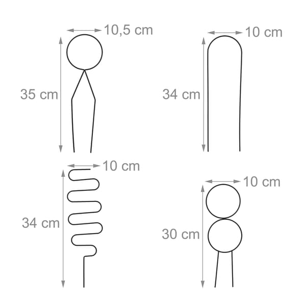 Geometriska växtstöd i stål – Set med klätterstakar