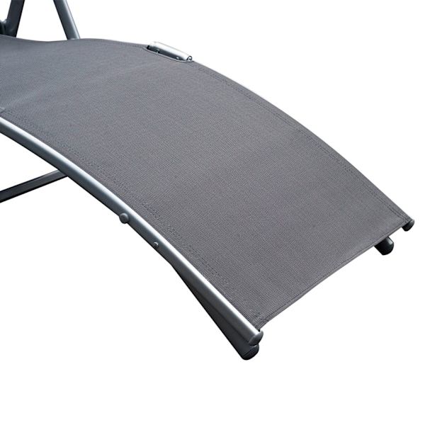 Garden Lounger Liggestol Solseng Foldbar Justerbar Med Pude Havegrå Metal + Stof Grå 137 X 63,5 X 100,5 Cm