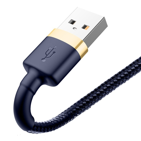 Kestävä nylonkaapeli USB-kaapeli Iphone Lightning QC3.0 1.5A 2M sininen
