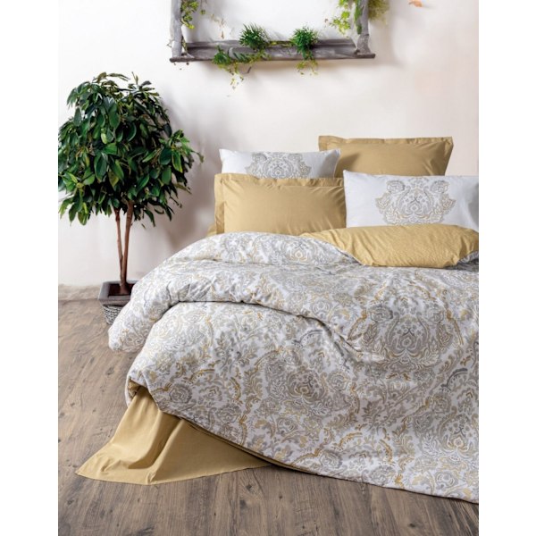 Ranforce Double Quilt Cover Set Najva - Senap
