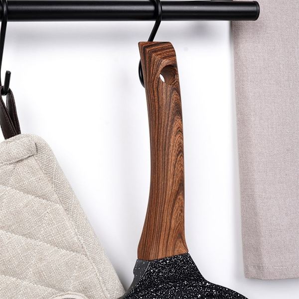 Granit stegepande 26 cm med fire huller til alle komfurer