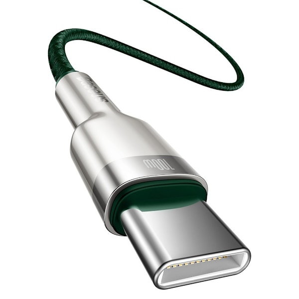USB-C - USB-C-kaapeli Cafule Metal Data Power Delivery 100W 2m - vihreä