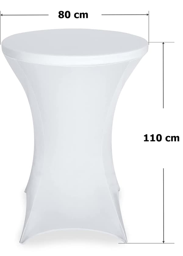 Cocktailborddæksel, hvid, 80 cm, polyester-spandex