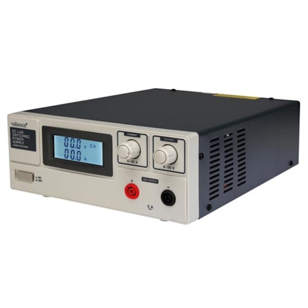 Tasavirta-laboratorion kytkentätilan virtalähde 0-30 Vdc / 0-20 A Max LCD-näytöllä