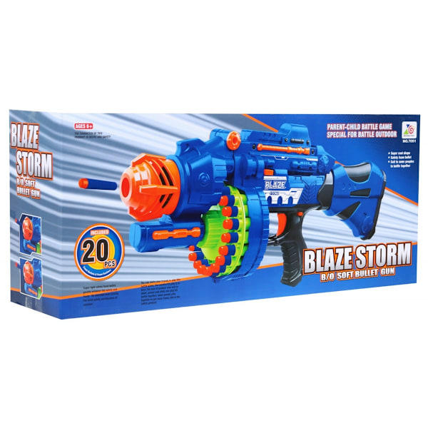 Electric Blue Foam Dart Rifle - 20 Round Magazine