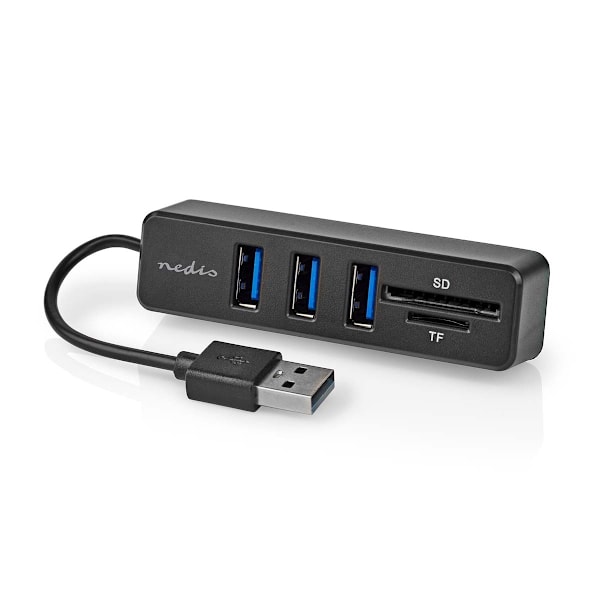 USB-hubb | 1x USB-A | 3x USB A hona | 5-Port port(s) | USB 2.0 | USB ström | SD & MicroSD