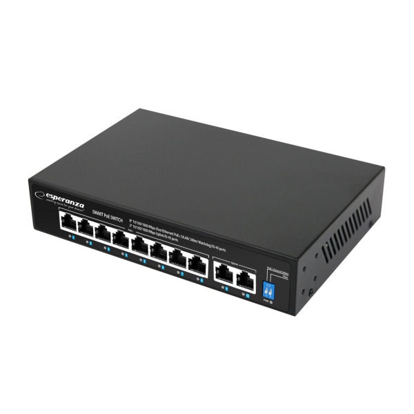 Esperanza 8 Poe + 2 upplänksportar Ethernet-switch 10/100/1000 M