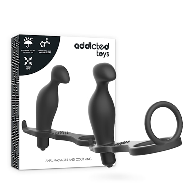 Addicted Toys - Analstik Med Sort Silikonering 12 Cm