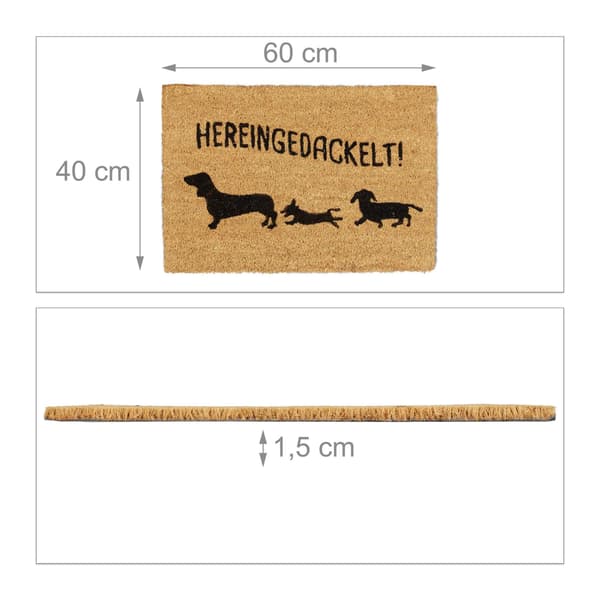 Dörrmatta i kokos "Hereingedackelt"