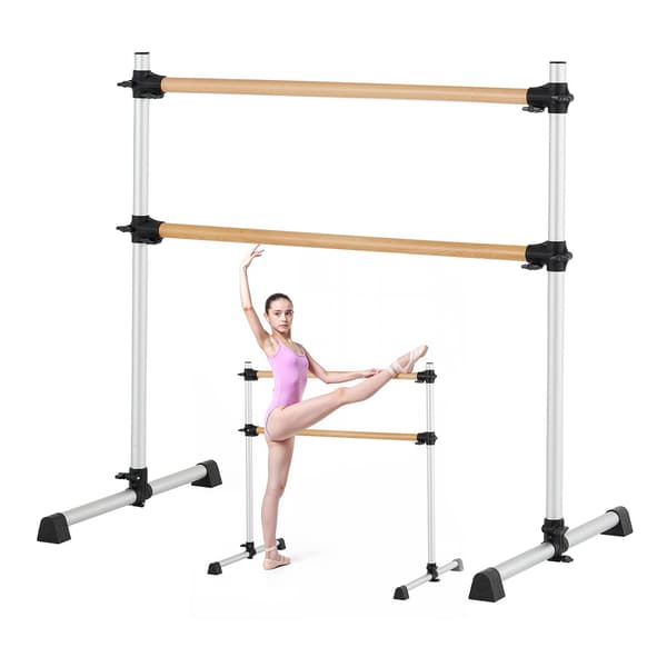 Balletbarre, dobbelt bøgetræ, højdejusterbart stativ