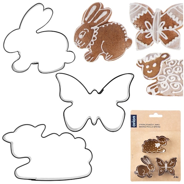 Teräsleikkurit pupu butterfly lammas 3 kpl.