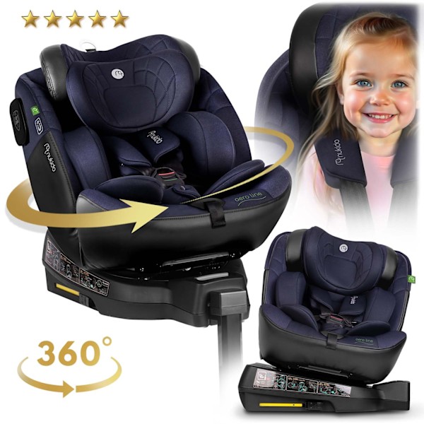 Nukido Aero Line Autostol Sort/Navy Blå 0-36kg ISOFIX