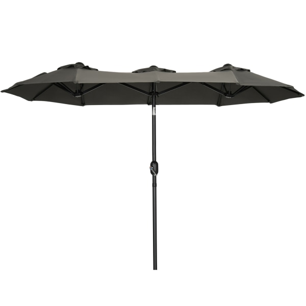 Garden Sateenvarjo 285X147Cm Market Sateenvarjo Säädettävällä Kallistuskulmalla Double Parasol Tuulikatos Patio Grey