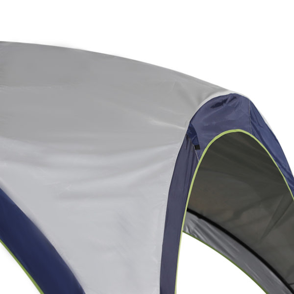 Trädgårdspaviljong Trädgårdstält Partytält Solskydd Väderbeständig Metallstång + Polyester Krämvit + Blå 4 X 4 X 2,5 M