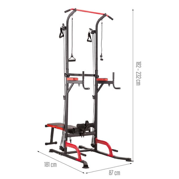 Multifunktionellt Power Tower med Pull-Up & Dip Bars
