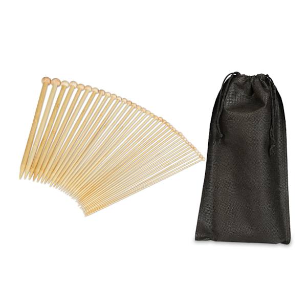 bambu stickor set med 36 delar och påse
