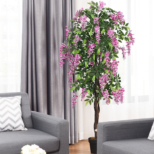 Kunstig plante Brugbar kunstig palme kunstig træ 180 cm Pink