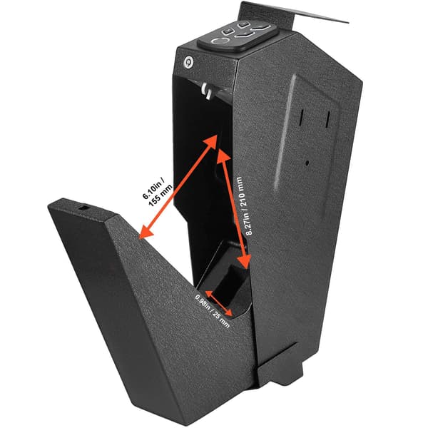 Biometriskt pistolskåp, monterbart, 3 åtkomstplatser, 1 pistol