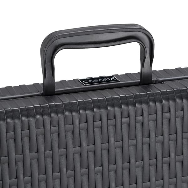 Klapbord, sort rattan-look, 1,8 m, bærbart og holdbart
