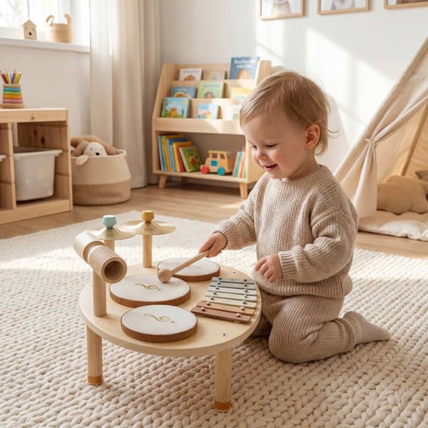 Lasten 4-in-1-soitinsetti rummuilla ja ksylofonilla