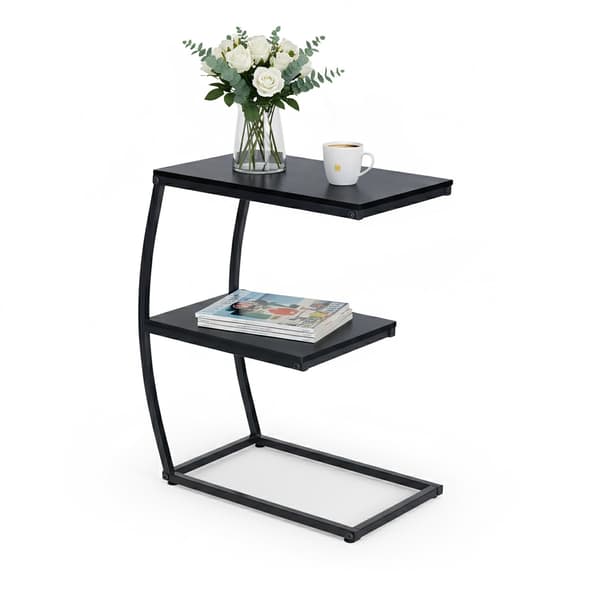 C-formet sidebord, 2-lags, metalstel