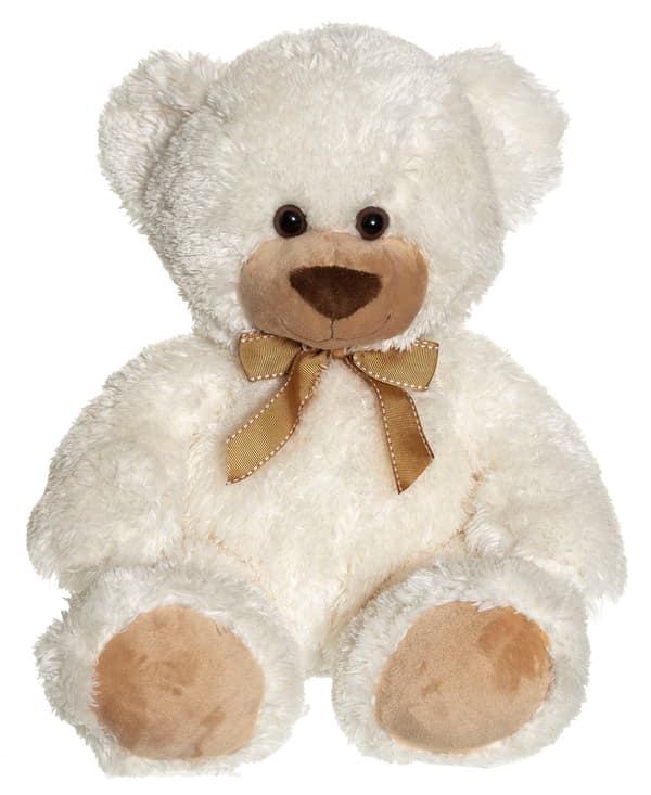 Bamse, Cremefarvet, 45 cm, Maskinvaskbar