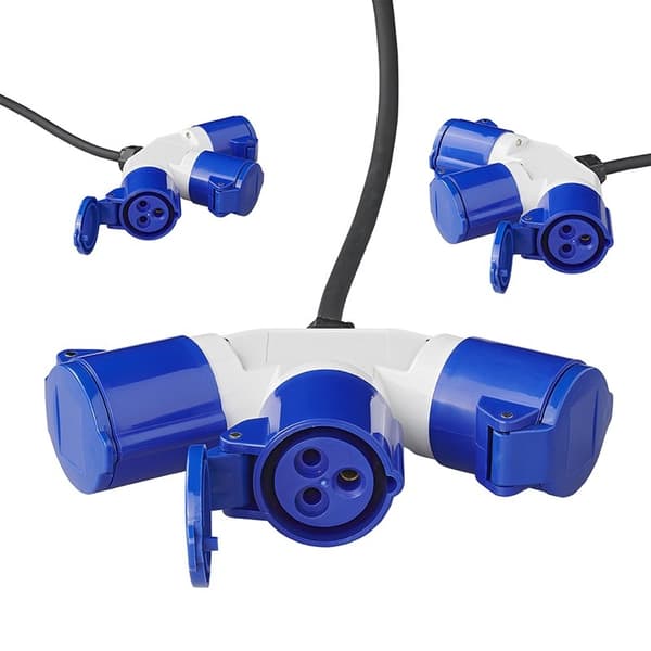 CEE 3-vejs splitter 16A 150cm 3x2,5mm²