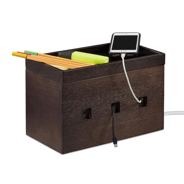 Kabelbox Bambu Mörkbrun