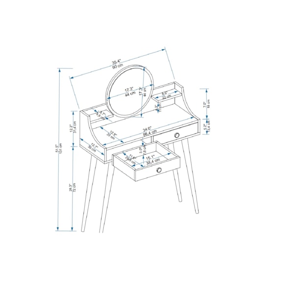 Smink Table Roys - Vit