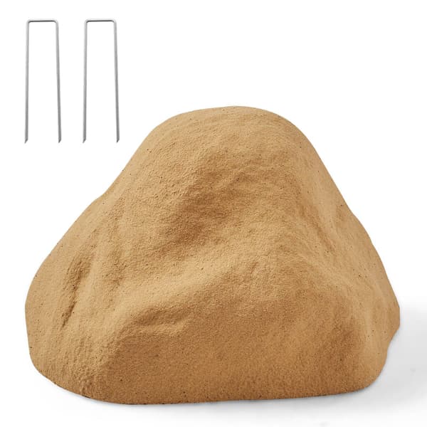 Udendørs kunstig stendæksel til brøndpumpe, sand, lille