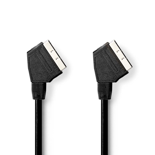 SCART-kaapeli | SCART Uros | SCART Uros | Niklattu | 480p | 2.00 m | Pyöreä | PVC | Musta | Laatikko
