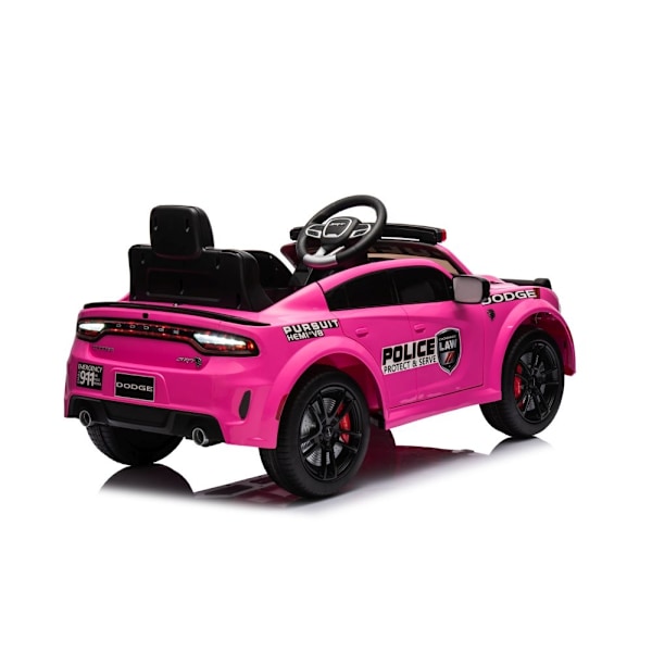 Pink Dodge Charger Police Battery Car - 107,5cm x 56,5cm