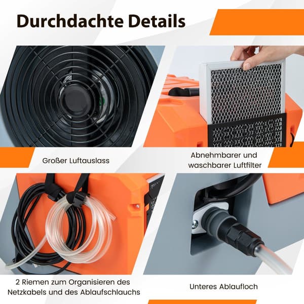 Kommerciel affugter 85L - Dag, Pumpe, 24-timers timer