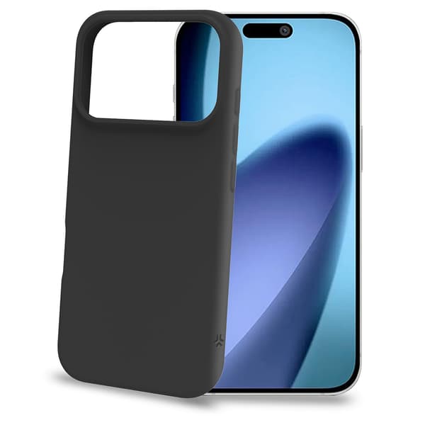 iPhone 17 Pro blødt gummicover, sort, ridsefast