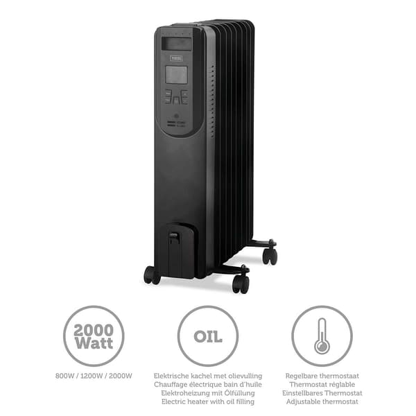 Digital oliefyldt varmelegeme 2000W