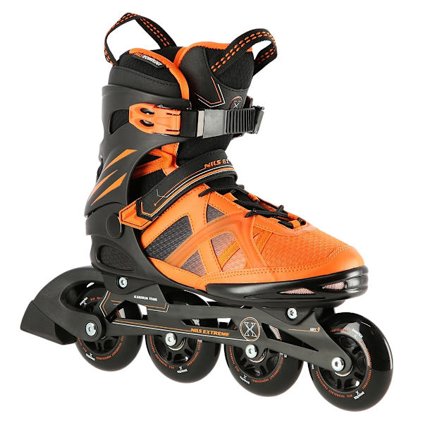 Inline-skøjter, sort-orange, størrelse 41