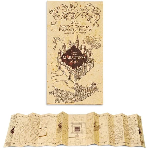 Marauders karta för Harry Potter-fans, detaljerad design, samlarobjekt