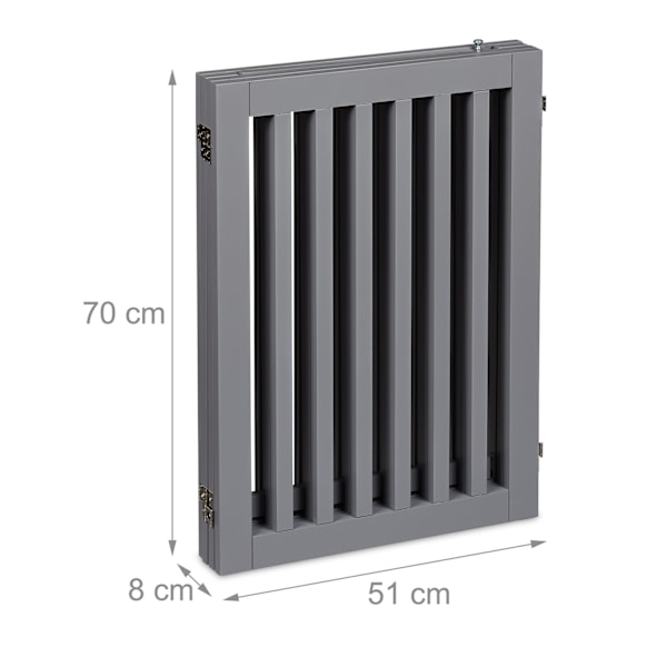Harmaa turvaportti ovella 70 cm