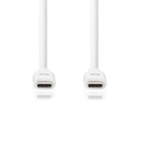 USB-C - USB-C -kaapeli 1 m, USB 3.2 Gen 1, 60 W, 4K@60Hz, 5 Gbps, Valkoinen
