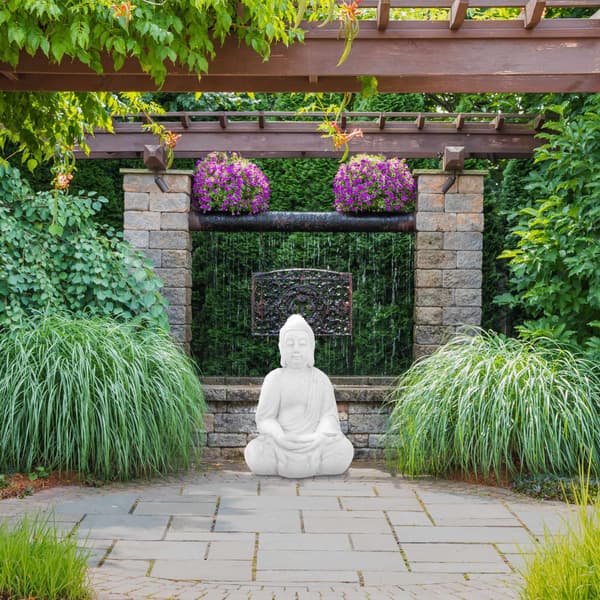 Hvid Buddha figur 70 cm