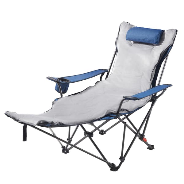 Fällbar campingstol, 4-läges fällbar, fotstöd, dyna