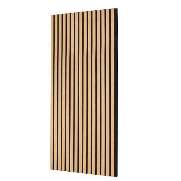 Akustiska väggpaneler av trälameller, ljus ek, 4-pack