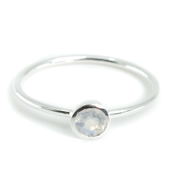 Birthstone Ring Moonstone June - 925 Silver - (Storlek 17)