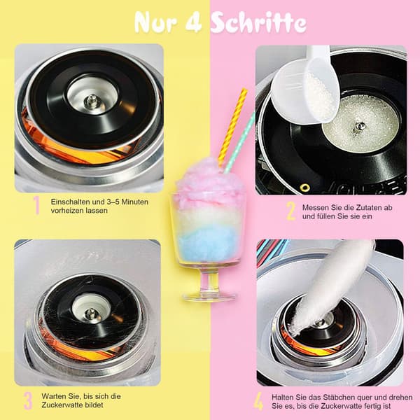Sockervaddsmaskin Candy Floss Machine Candy Floss Machine (Modell 1/Röd)