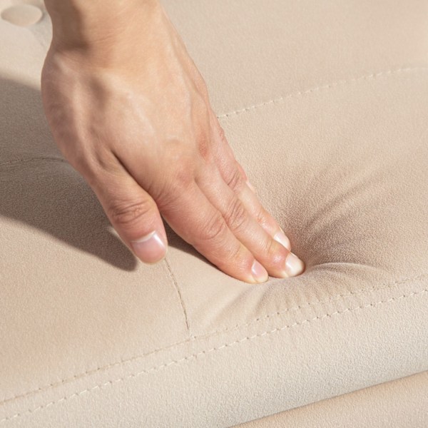 Ylellinen penkki verhoiltu penkki säilytystilalla käsinojat rintapenkki samettinen polyesteri kumi puu beige 107 x 42 x 65 cm
